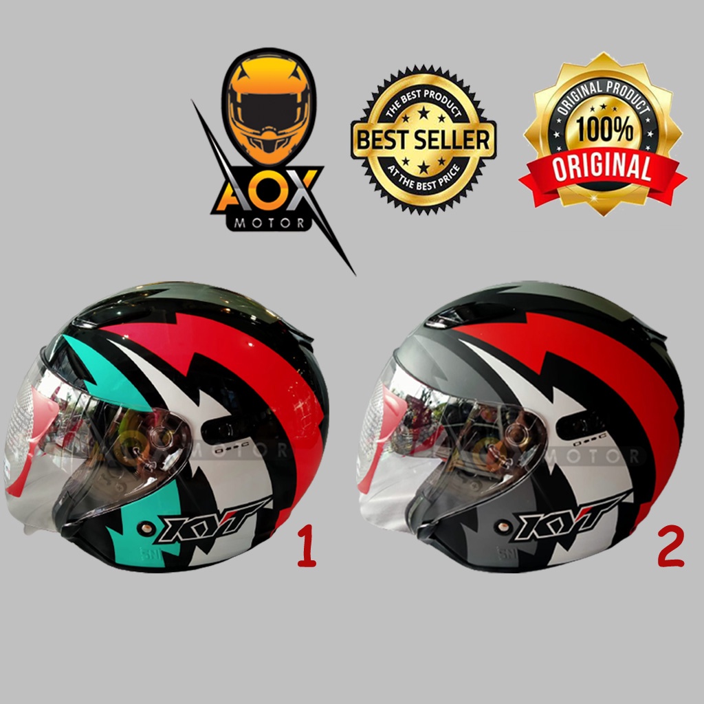 Helm KYT DJ MAXI Motif #2 Halfface (Ongkir 2kg)
