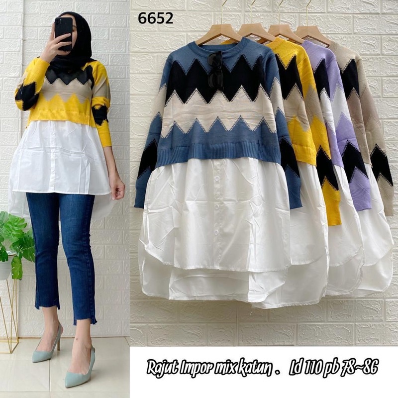 Tunik rajut import mix katun