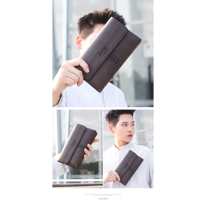 PROMO TERBARU Dompet Pria Jeep Buluo Kulit Panjang Premium - Clutch Multifungsi Import Original