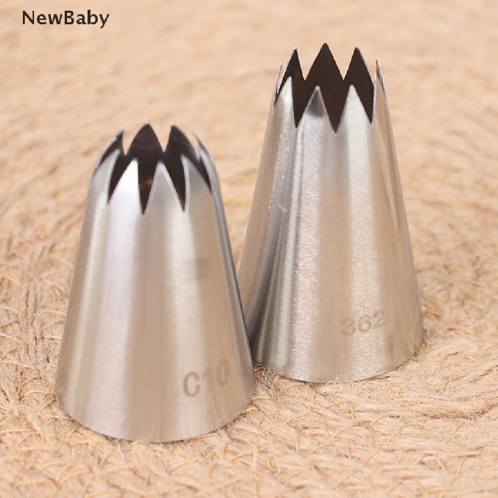 Newbaby 5Pcs / Set Spuit Piping Icing Bahan Stainless Steel Untuk Dekorasi Kue / Pastry