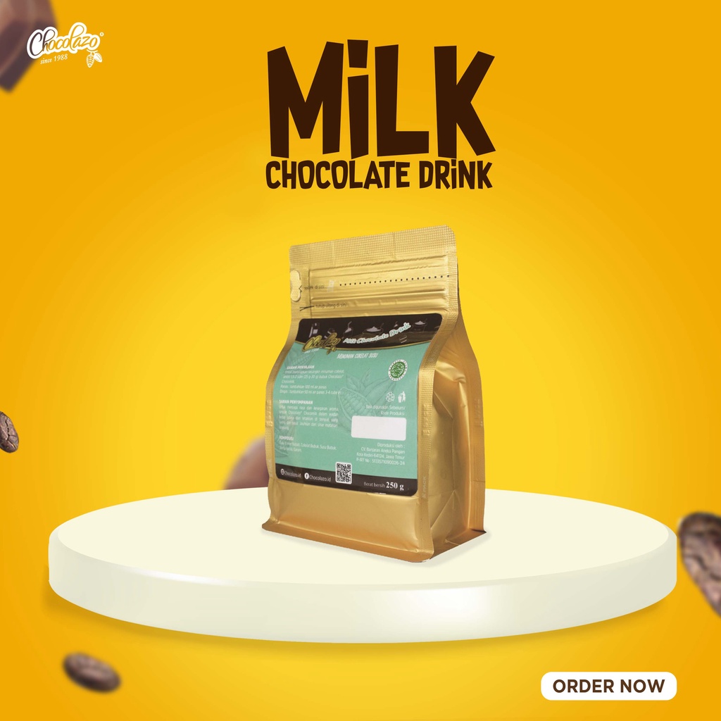 

Chocolazo Hot Milk Chocolate Minuman Bubuk Coklat Susu Premium 250g Praktis dengan Zipper Lock cmp