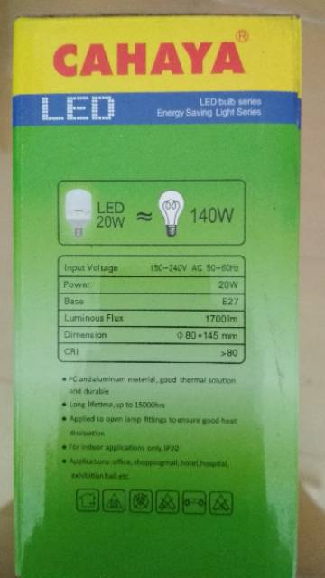 Cahaya Led Bulb 20 watt