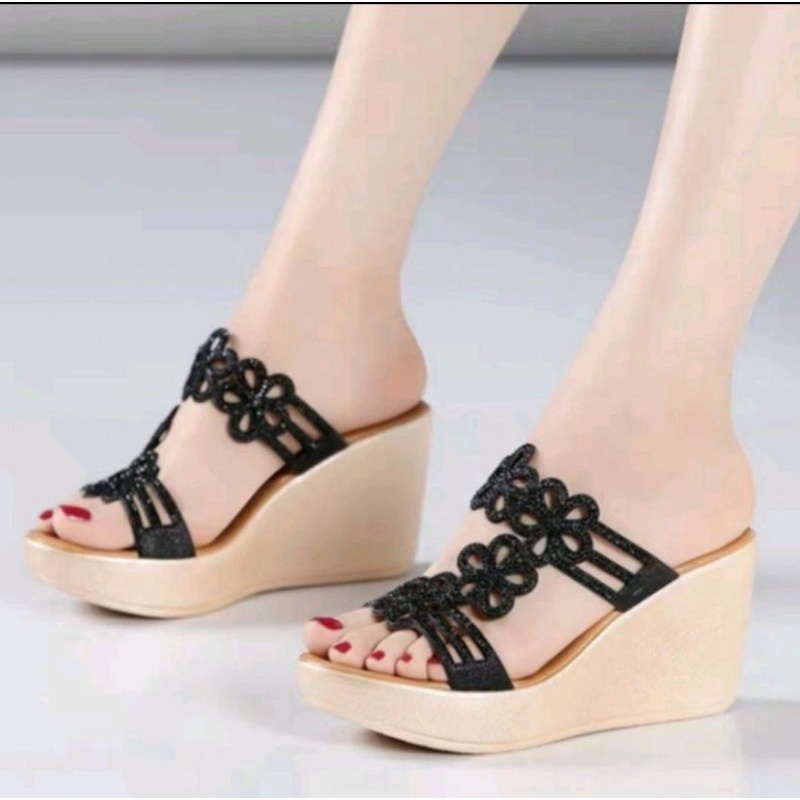 ABBUSHOES Ph 18 wedges laser sol karet febby 7cm