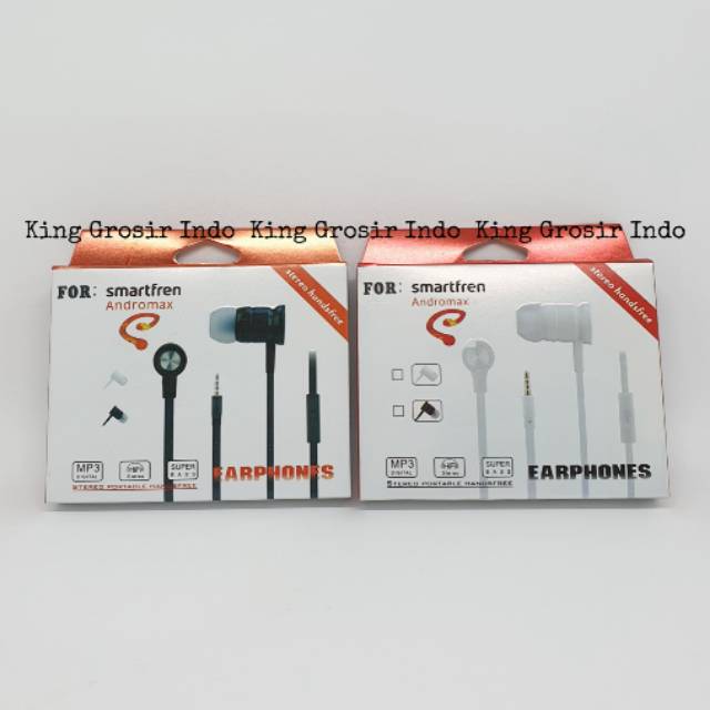 Handsfree Headset Andromax Smartfren Stereo Earphone HF Extra Bass ANDROMAX SMARTFREN