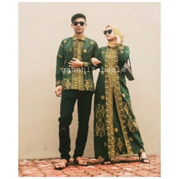 Gamis Couple/Baju Lebaran Motif Songket Palembang