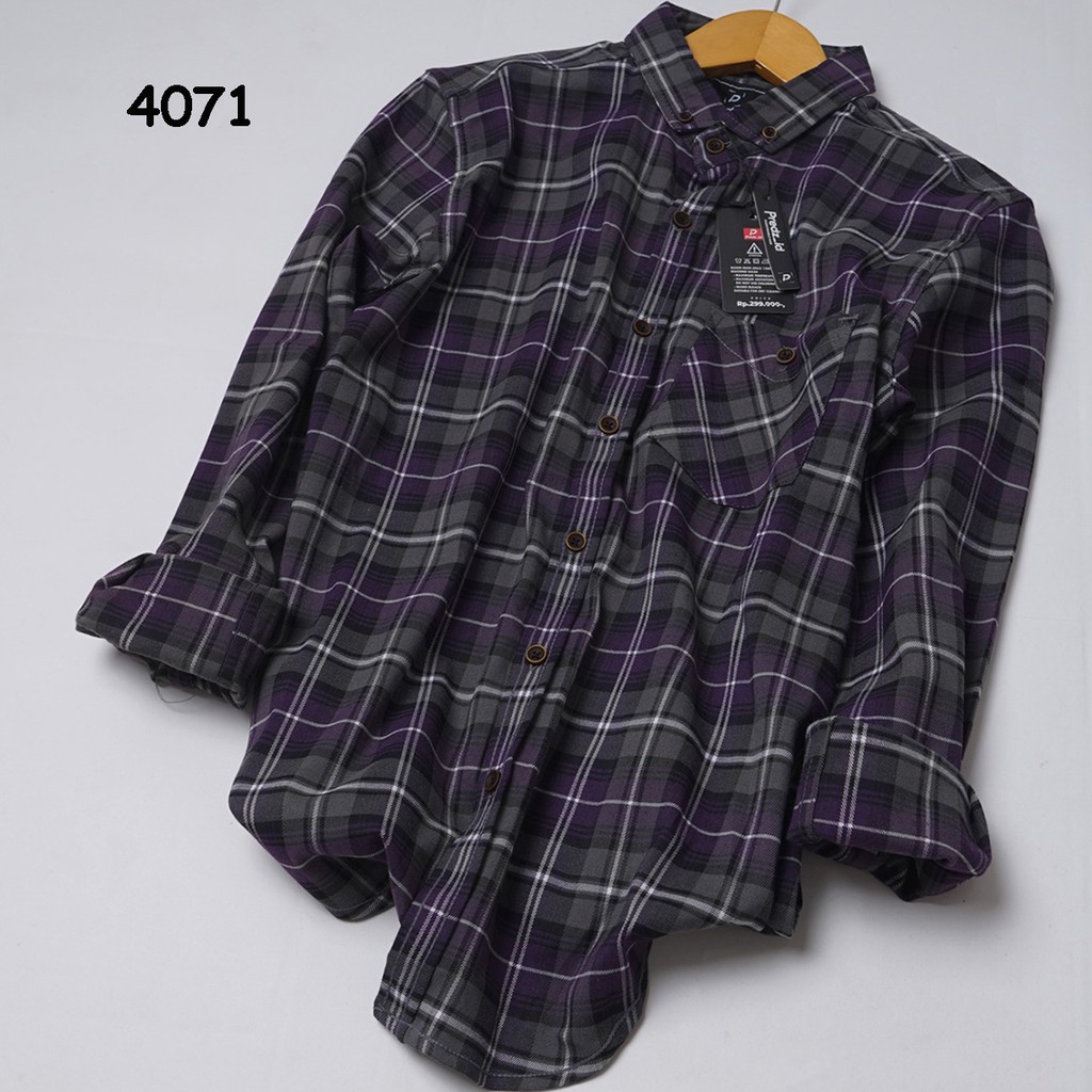 Kemeja Flanel Pria Lengan Panjang Kemeja Flannel Pria Unisex Premium