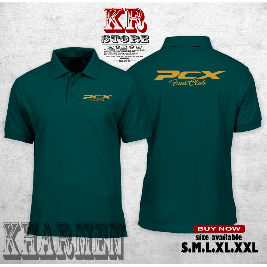 poloshirt kaos kerah PCX FANS CLUB baju motor terbaru -KAOSSABLONSAYA