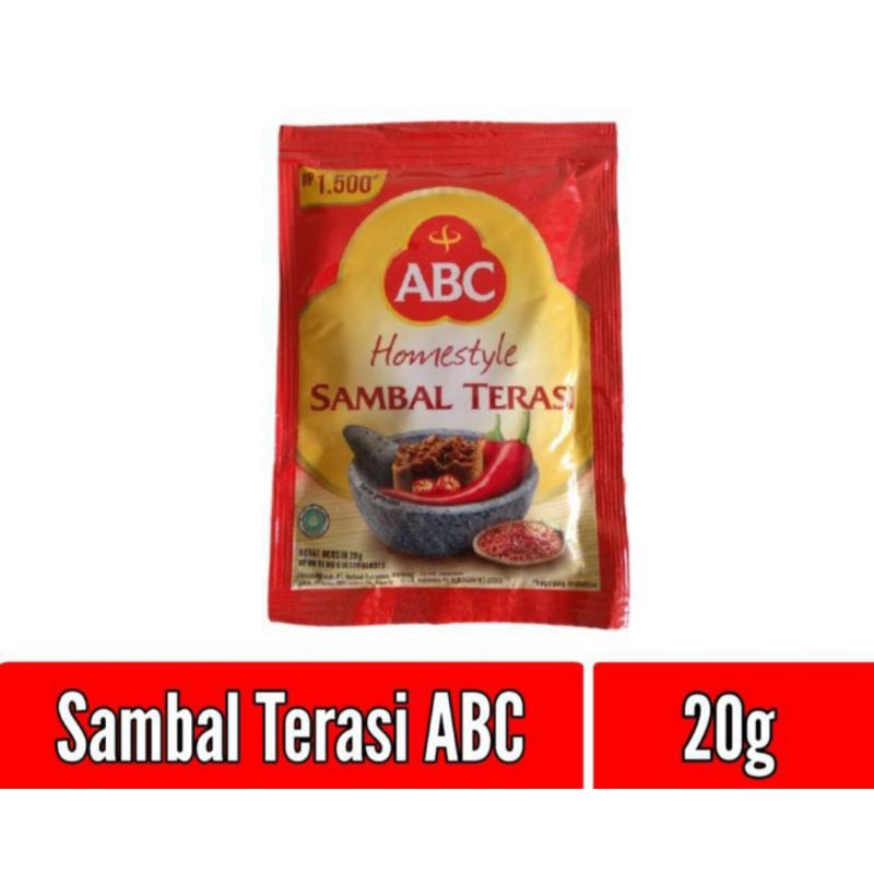 SAMBAL TERASI ABC EXTRA PEDAS UKURAN 25GR. ORIGIN.HARGA GROSIR