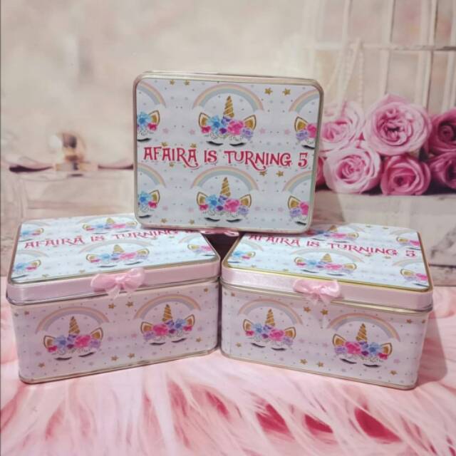 HAMPERS KALENG KOTAK TINCAN - SOUVENIR KALENG CUSTOM - SOUVENIR ONE MONTH - KOTAK HAMPERS