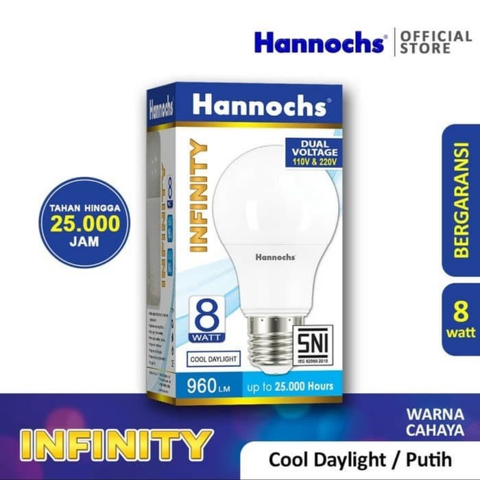 Hannochs Lampu LED Infinity 3 watt - 15 watt cahaya putih