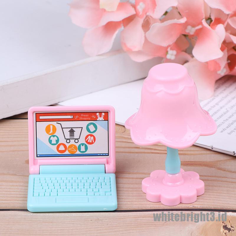 (white3) Miniatur Lampu Komputer / laptop Kreatif Untuk Dekorasi Rumah Boneka