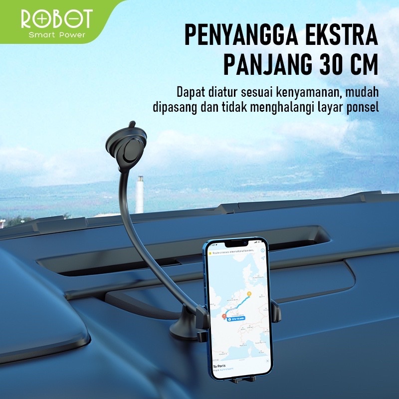 ROBOT Universal Car Holder RT-CH17 30CM Alumunium Tube with Stent - Garansi Resmi 1 Tahun