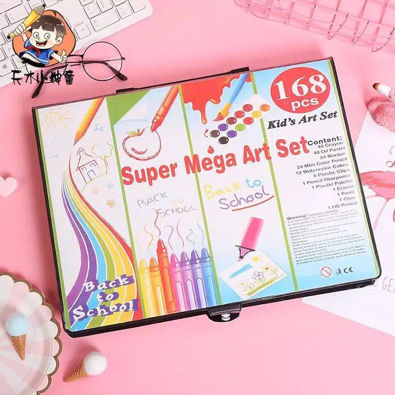 

Art Set 168 pcs Set Alat Lukis Anak Crayon Pasta Mewarnai Anak