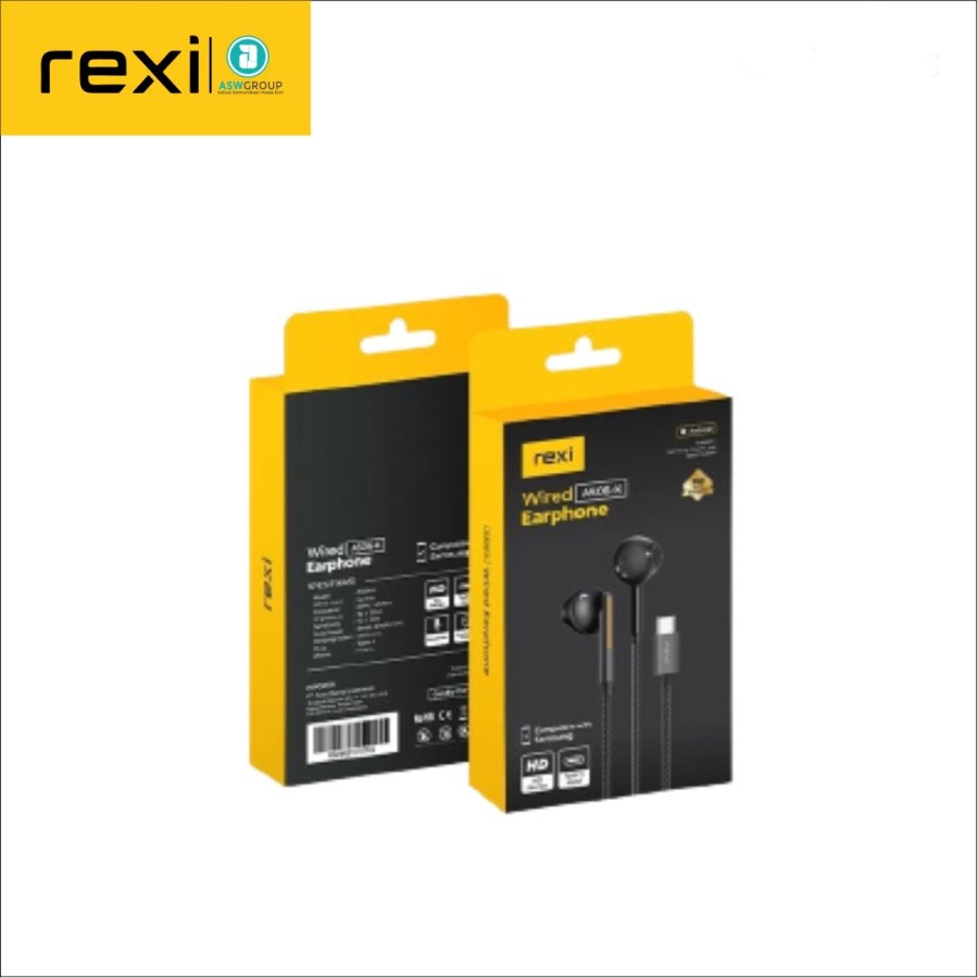 HEADSET REXI TYPE C WIRED AS06-K MICROPHONE HD