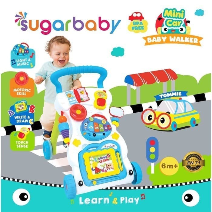 [FREE BUBBLE WRAP] Sugar Baby My Circus Push Walker / Mini Car Push Walker / Baby Walker Sugar Baby / Mainan Dorong Belajar Jalan Anak Bayi