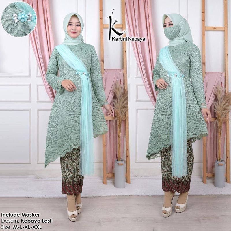 KEBAYA LESTI KEJORA/KEBAYA BROKAT LESTI TERBARu 100% BRAND ORIGINAL-Tosqa wardah