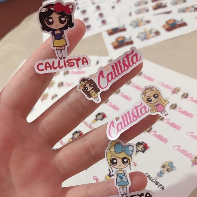 

100 pcs sticker nama anak waterproof