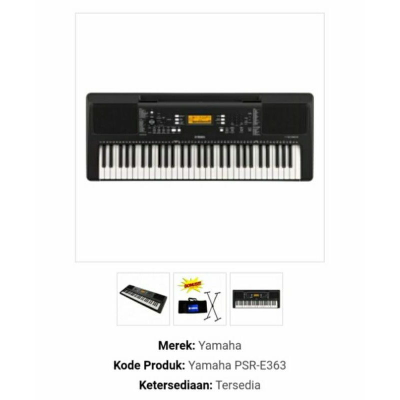 Yamaha Keyboard Psr-E363 / PsrE363 / Psr E363 Plus Stand dan Tas