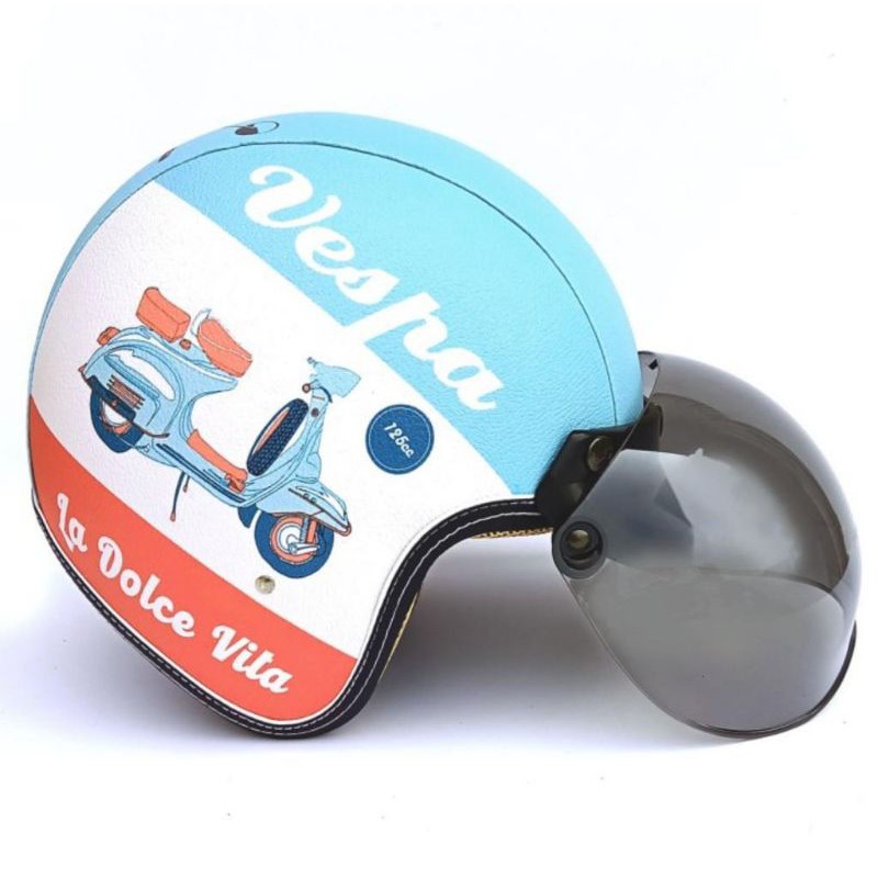 HELM RETRO BOGO KULIT VESPA KLASIK