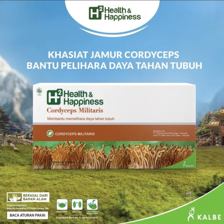 H2 Cordyceps Militaris 30 Kapsul Suplemen Daya Tahan Tubuh