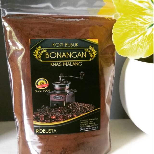 

Kopi Bubuk dampit robusta bonangan khas malang kemasan 250 gram