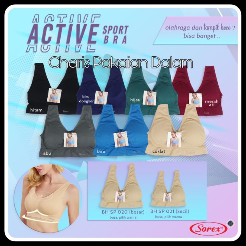 BH SPORT SOREX BUSA TIPIS BISA DILEPAS TANPA KAWAT SRX SP020