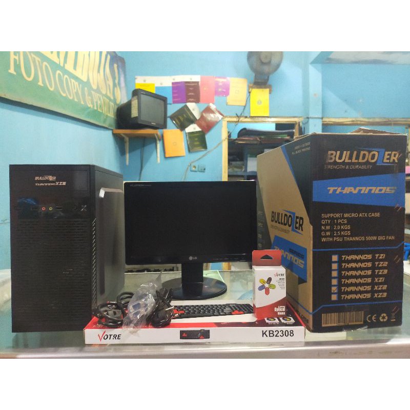 Paket Komputer Fullset Core2Duo Ram Ddr3 4Gb Harddisk 500Gb Lcd Keyboard Mouse