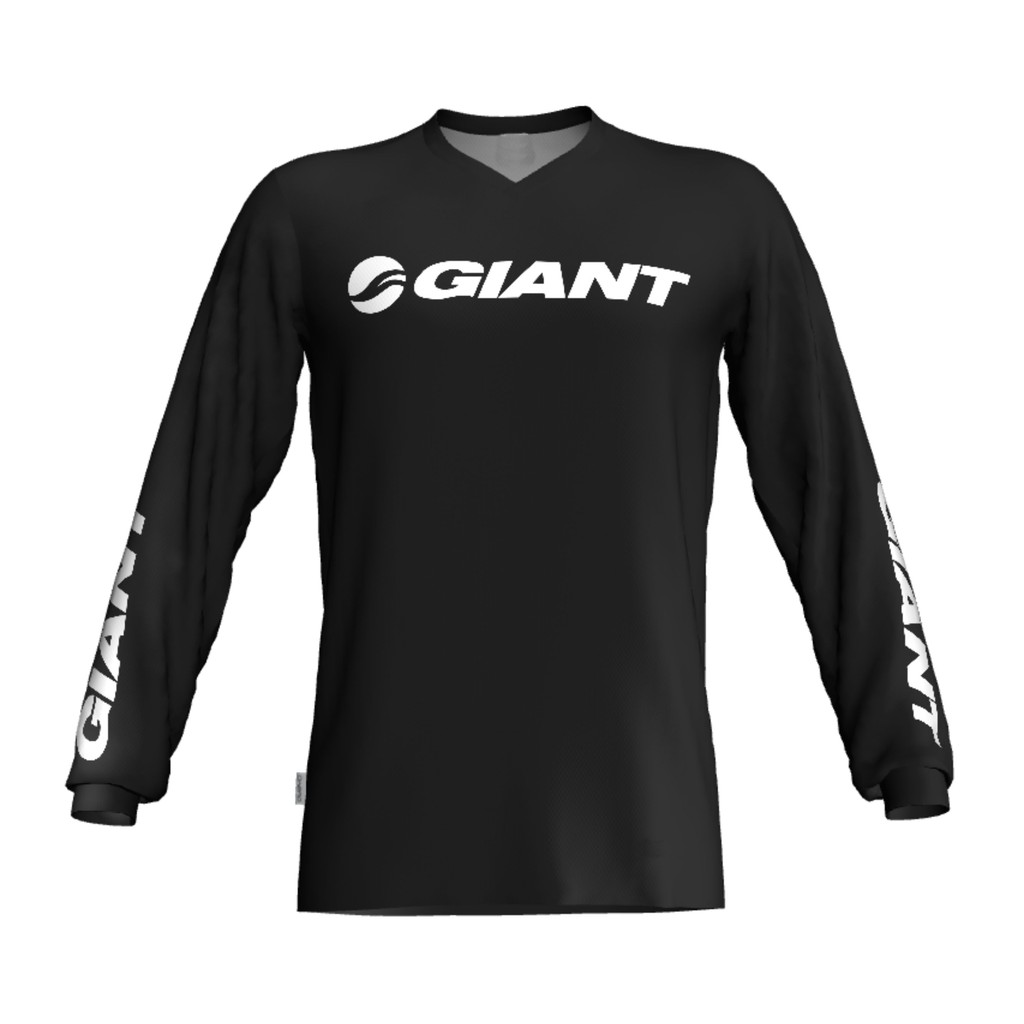 Jersey Sepeda Gowes dan Traill Giant Hitam List Putih