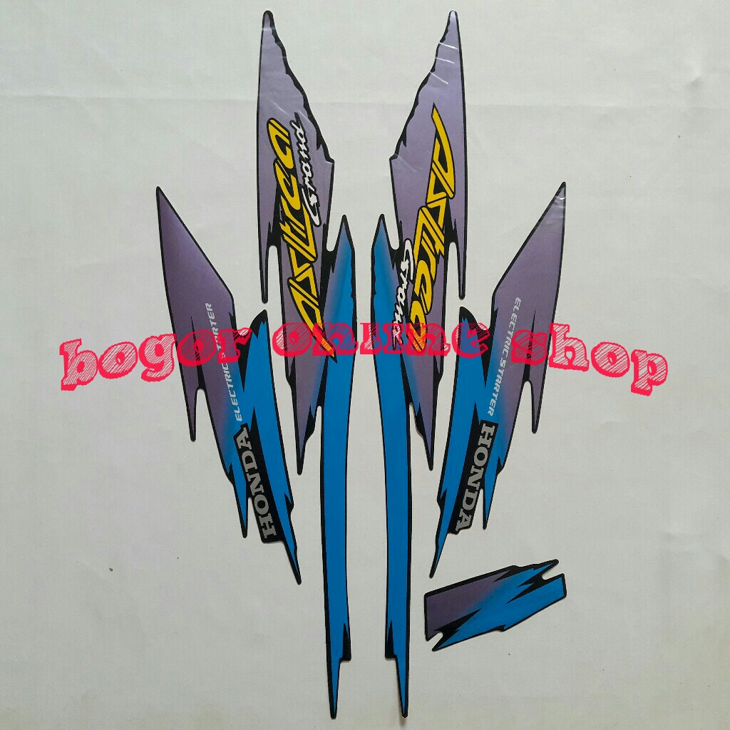 Stiker Striping lis motor honda Astrea grand 1994 biru