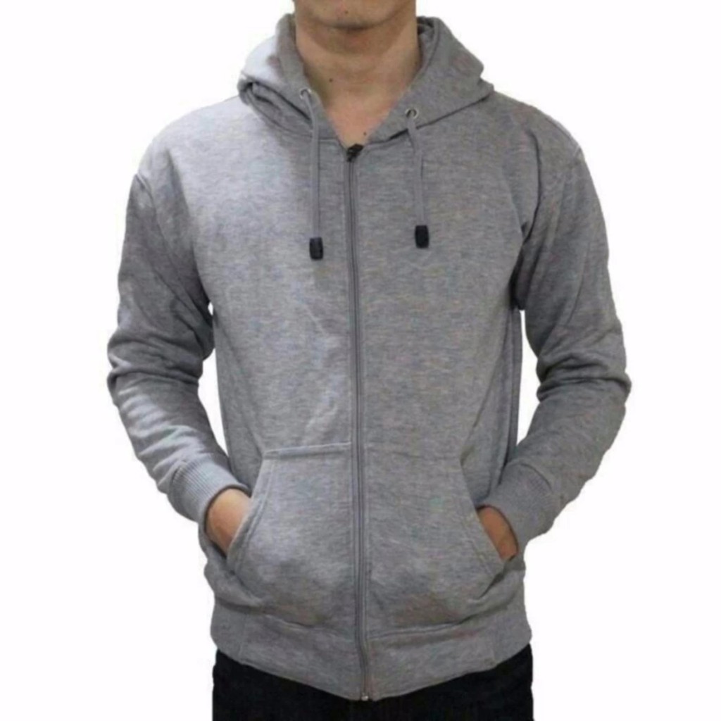 [ COD ] jaket zipper polos sweater resleting denshop