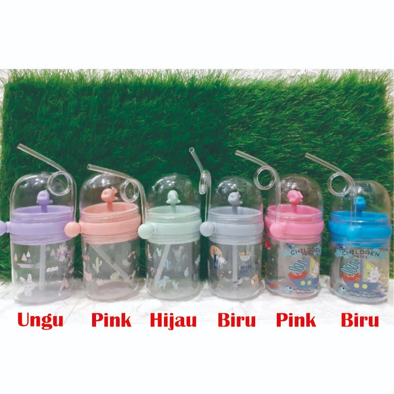 Mikusoo Botol Minum Anak Air Mancur Ikan Lumba-Lumba Paus / Kincir Sedotan Spray Fountain Children Pot 250ml