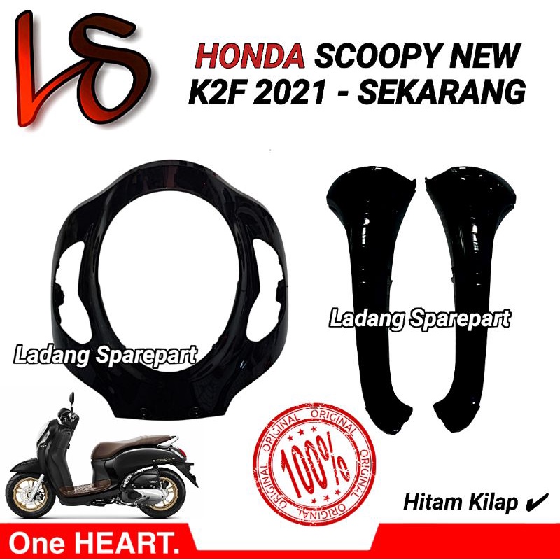 Panel Tameng & Sayap Kap Front depan Scoopy Esp 2021 K2F Hitam Kilap Original