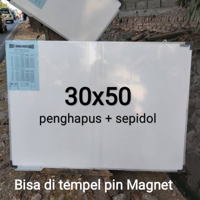 

White board magnet 30 x 50 cm bonus penghapus spidol