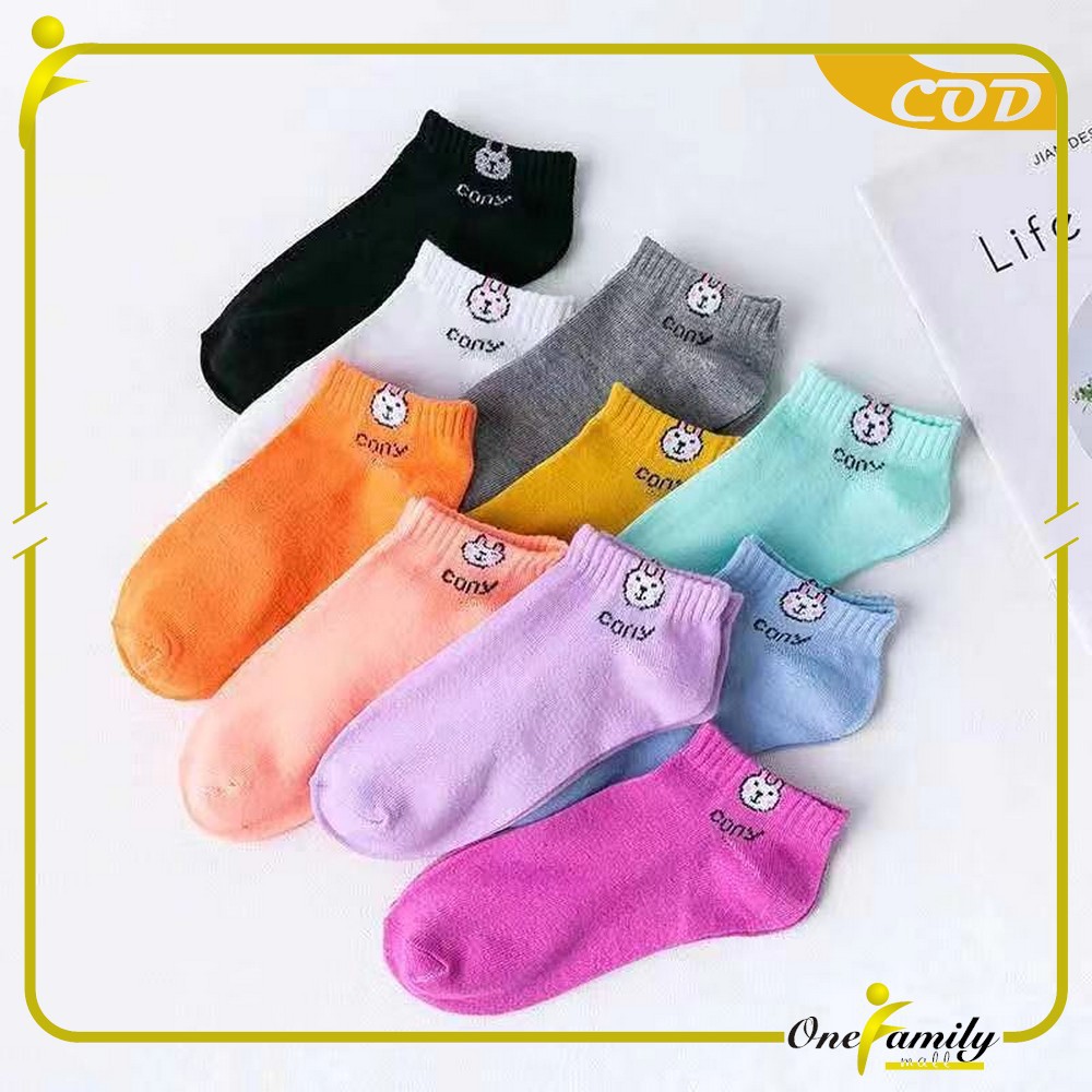 ONE - P55-P58 Kaos Kaki Pendek Dewasa / Kaos Kaki Semata Kaki Polos / Kaos Kaki Ankle Wanita Motif-1