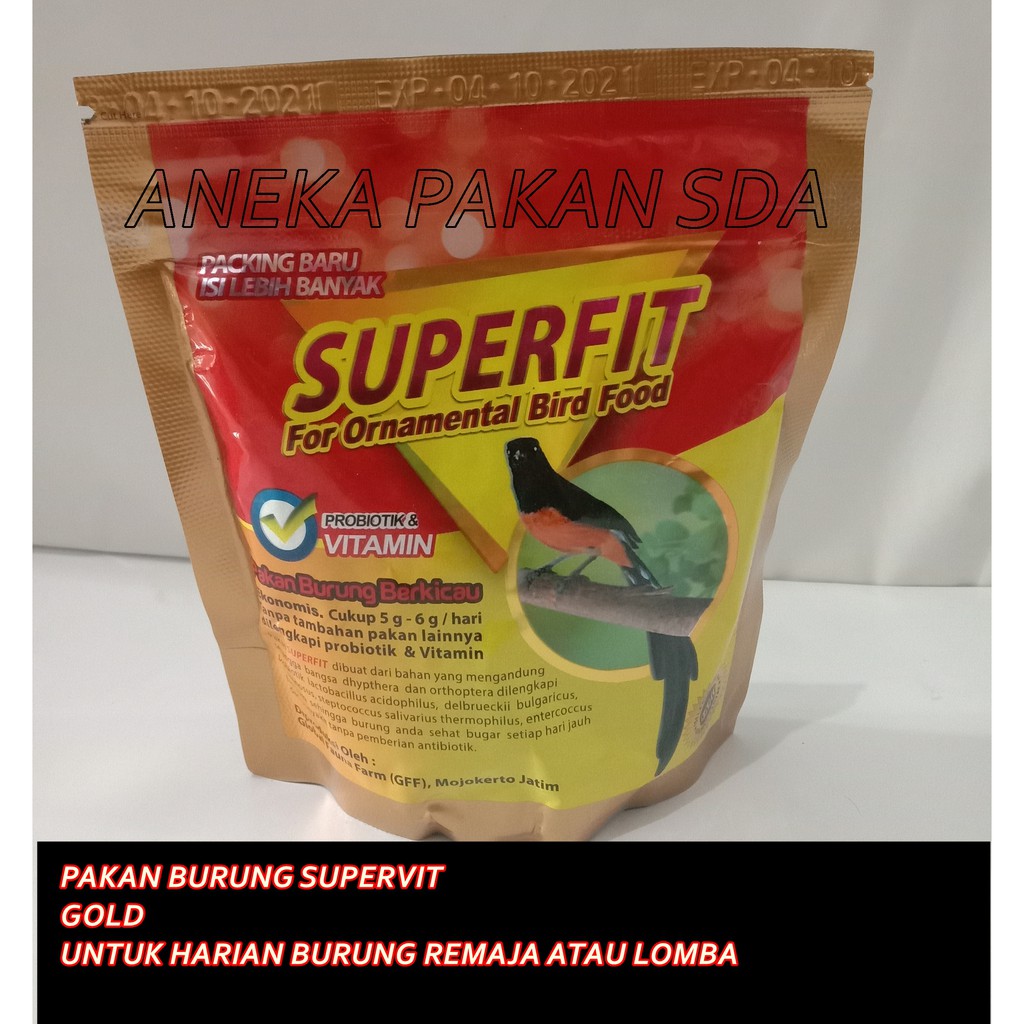 SUPERFIT GOLD  VOER PAKAN BURUNG TINGGI PROTEIN untuk Pakan burung Murai, Kacer, Cendet, Ciblek dll 