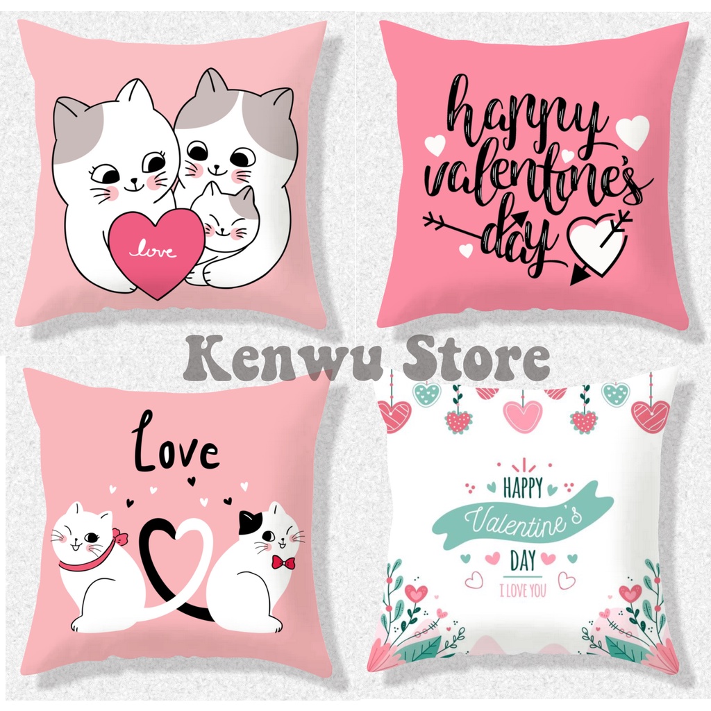 Bantal Valentine 30x30 cm Part 2 #VL 011-020 / Kado Valentine / Bantal Kado / Kado Hari Kasih Sayang / Bantal Souvenir / Bantal Sofa