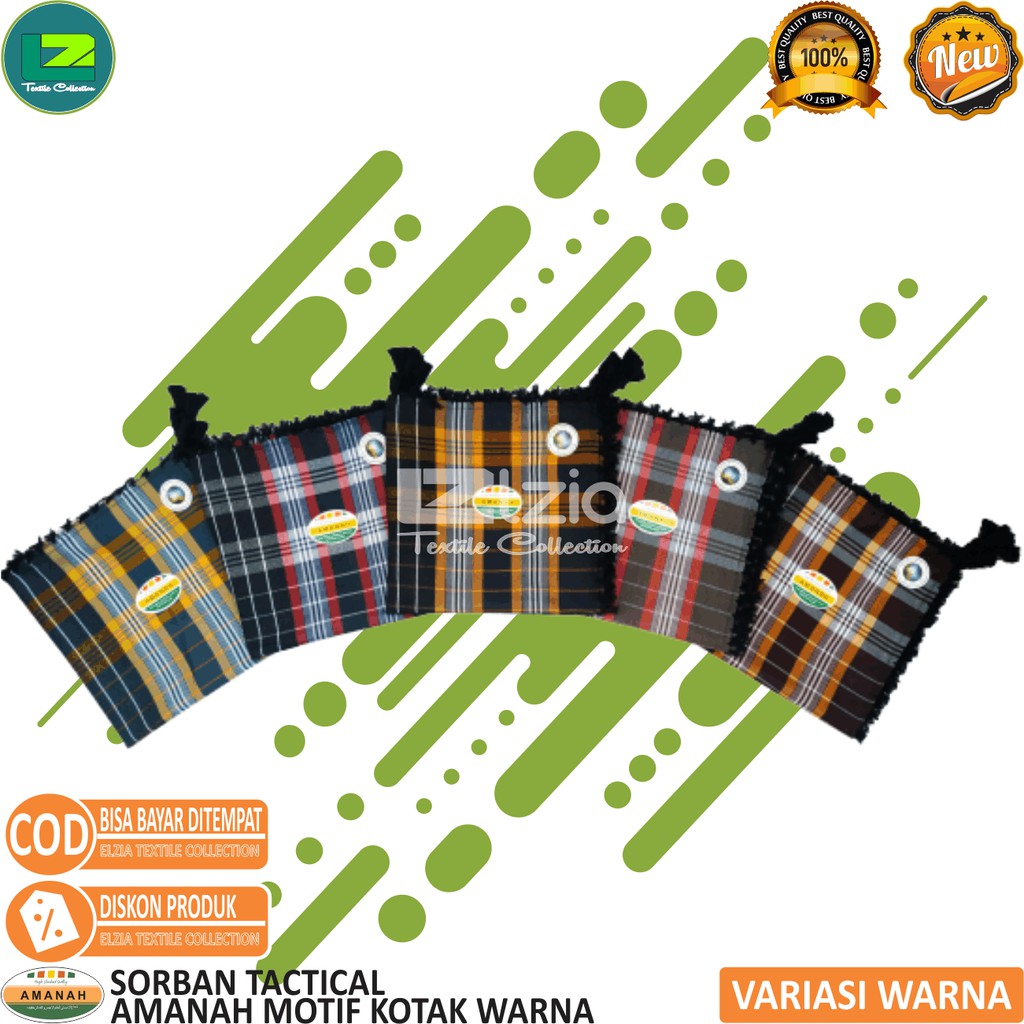 SORBAN TACTICAL DEWASA SORBAN AMANAH MOTIF KOTAK WARNA