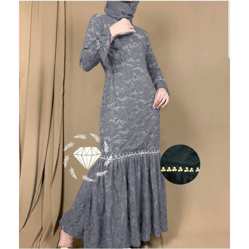 PCS MAXY NURHALIZA DUYUNG MUTIARA BRUKAT FASHION PAKAIAN WANITA DRESS GAMIS MAXI 5 UKURAN M L XL XXL 3XL MS ADA VIDEO REVIEW ASLI PRODUK