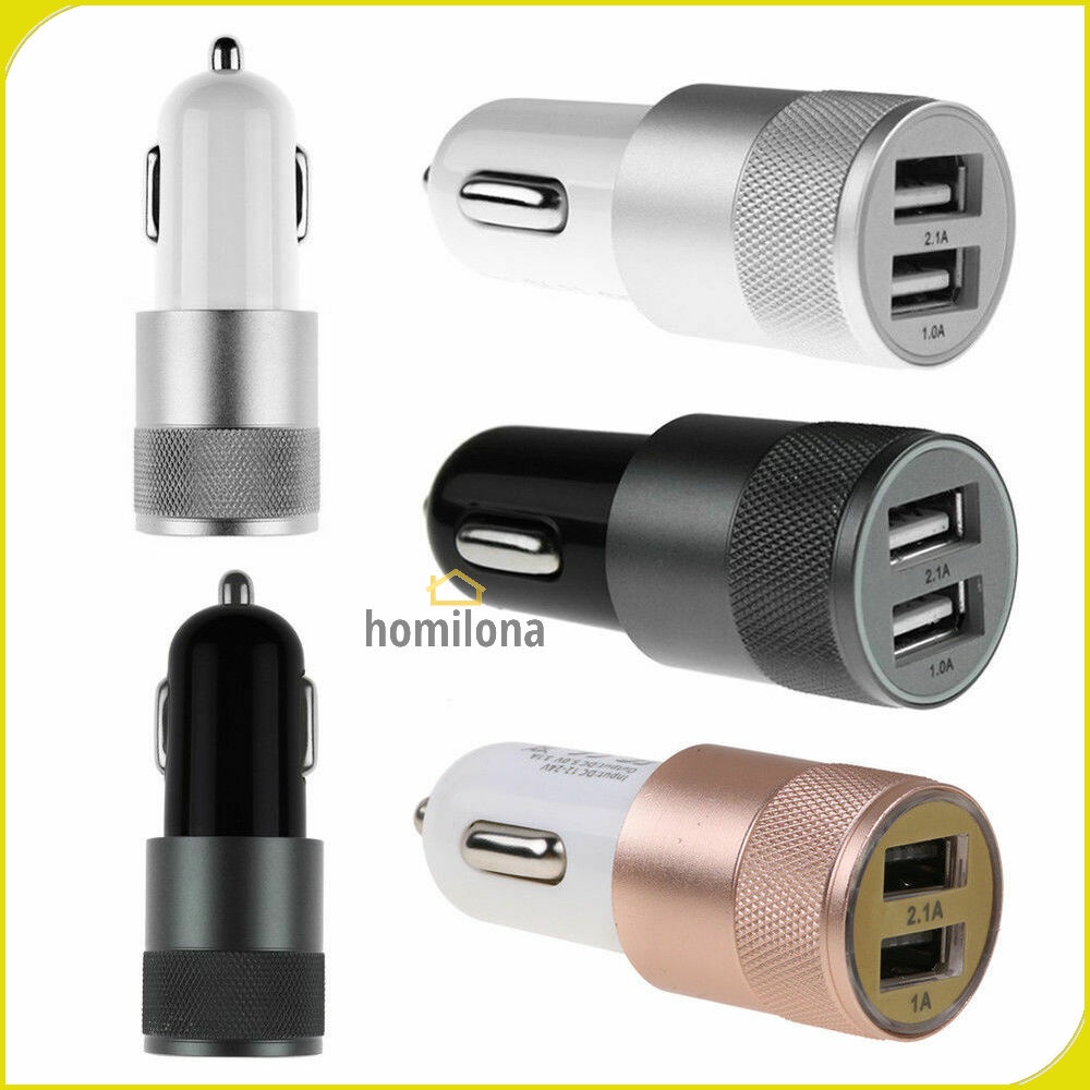 Dual USB Car Charger 2.1A - Fashion FM-001 - Black