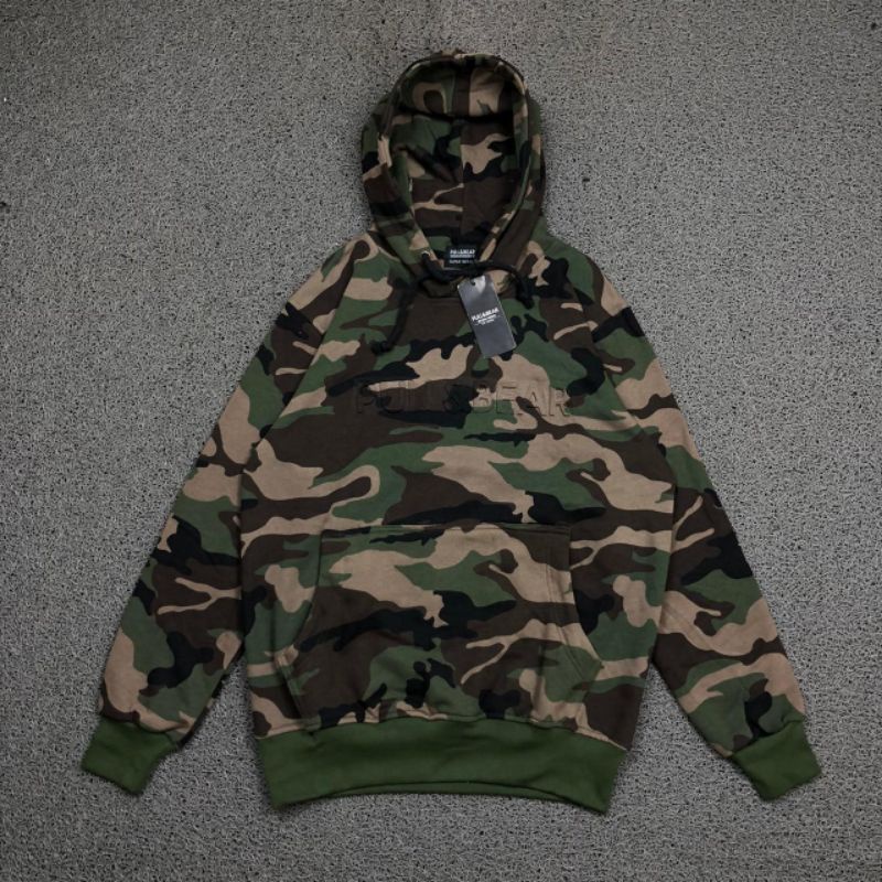 HOODIE PULL &amp; BEAR CAMO EMBOS HIGH QUALITY PREMIUM