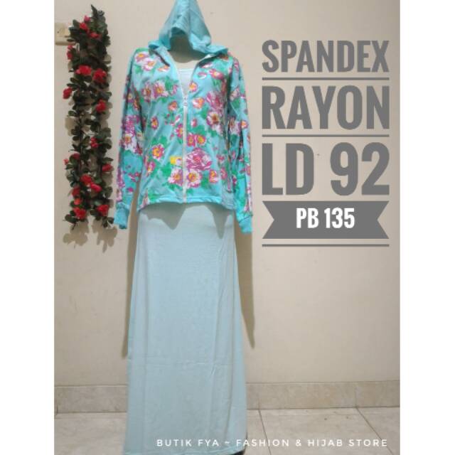 Butik FYA | Setelan Maxi Dress Lengan Buntung Jaket Cardigan Hoodie Hijau Tosca