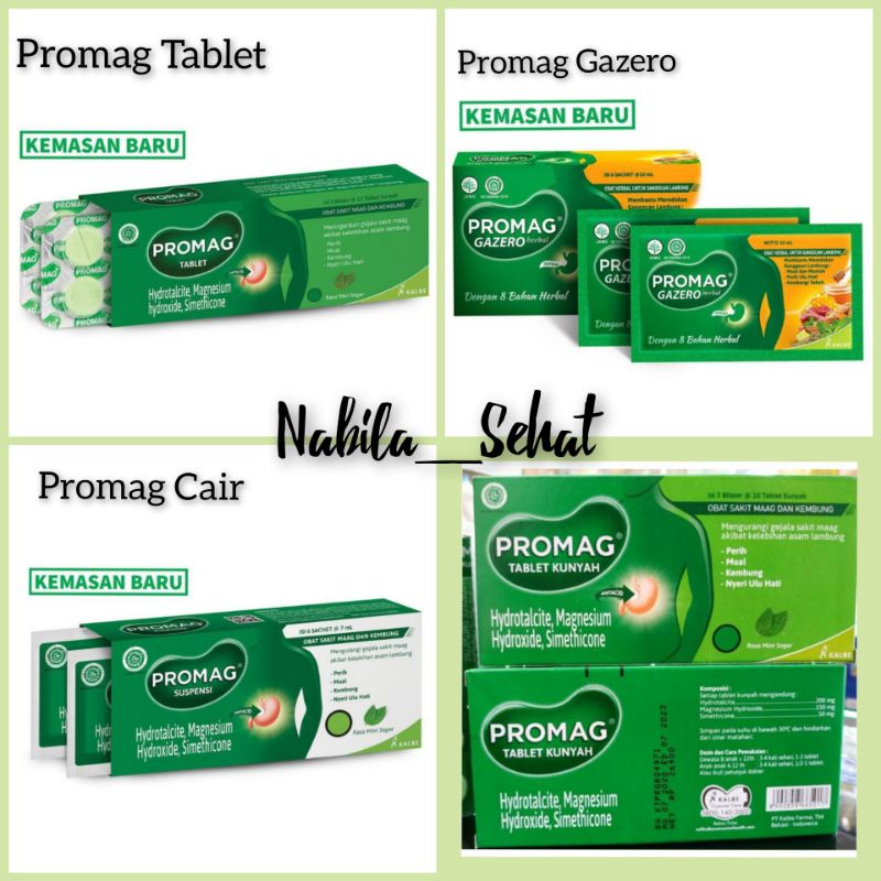 Promag Tablet, Cair & Gazero Herbal