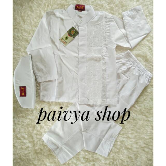 KOKO PUTIH POLOS BORDIR ANAK TK