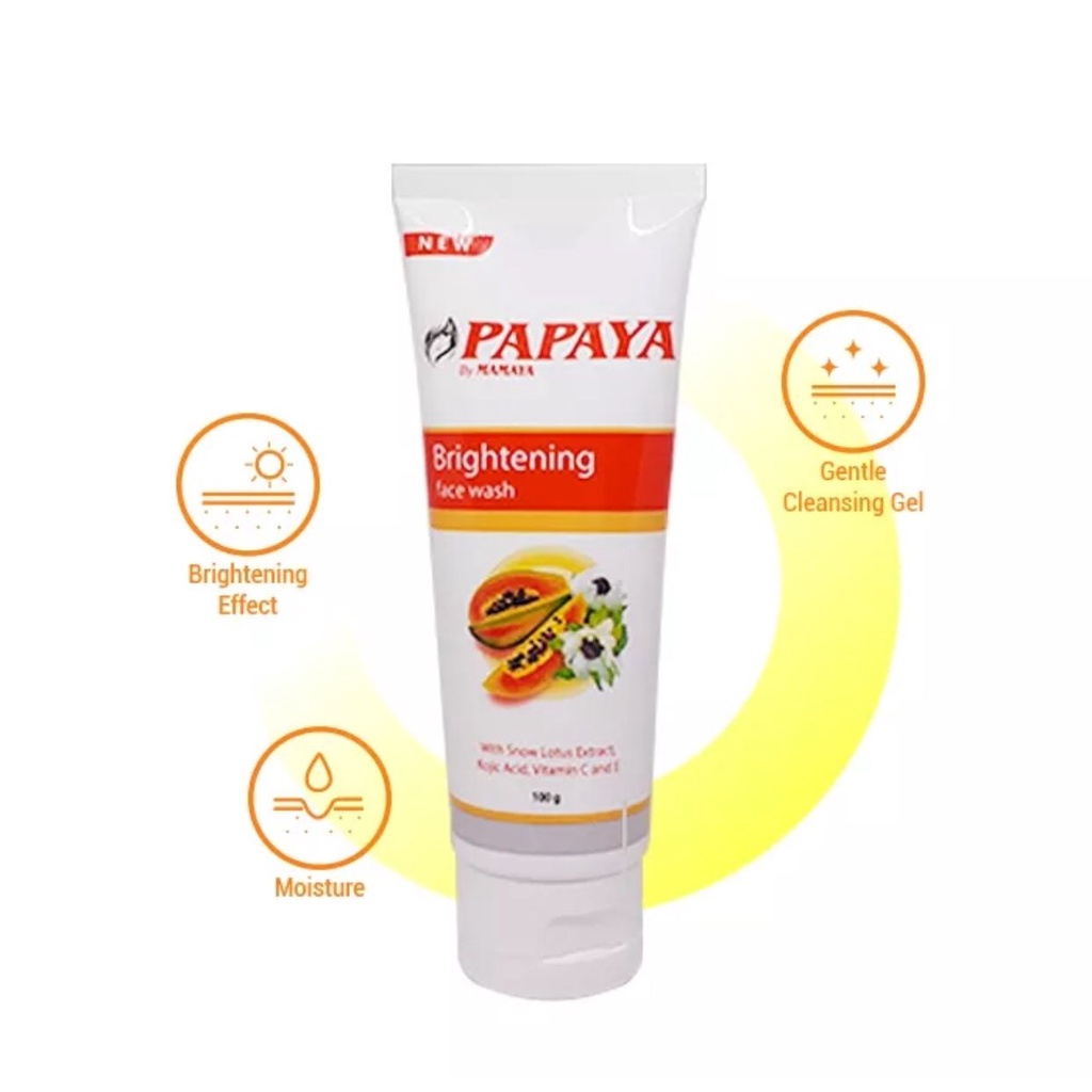 MAMAYA PAPAYA BRIGHTENING FACE WASH 100GRAM PAPAYA ANTI ACNE FACE WASH 100GRAM BPOM RESMI BERSERTIFIKASI HALAL