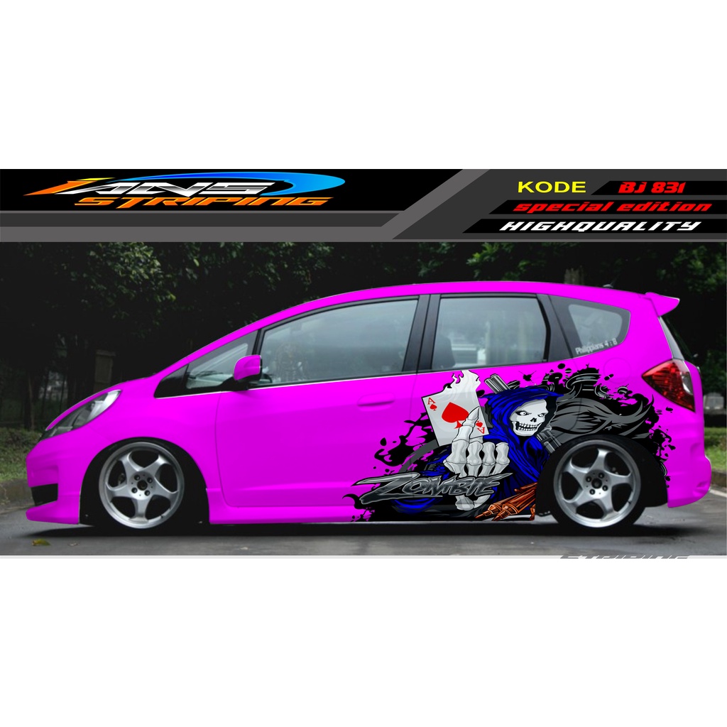 DECAL STIKER MOBIL HONDA JAZZ, SIGRA, YARIS, SWIFT / DECAL MOBIL / DECAL STICKER MOBIL ANIMASI