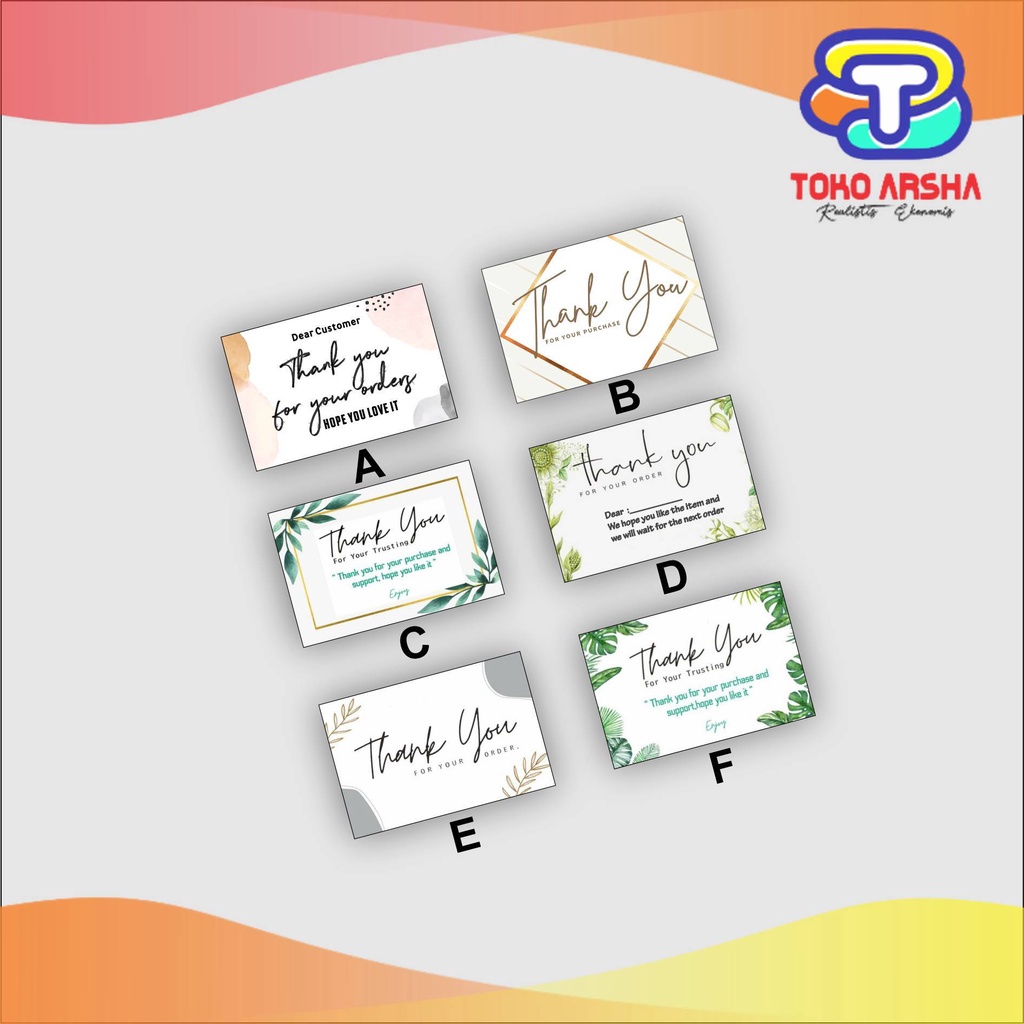 thanks card murah kartu ucapan kartu terima kasih AC260 - toko_arsha