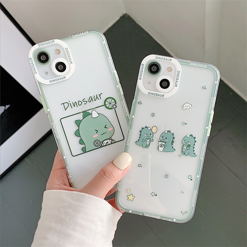 Casing Samsung A03 A03s A12 A13 A32 A22 A23 A73 A53 A33 A21s A02s A02 A72 A52 A52s A20 A30 A50 A50s A30s A51 A71 A11 M11 M02s M02 M12 M22 M32 M23 S20 S21 S22 Plus Ultra Motif Dinosaurus Dinosaur Transparent Phone Case Anti-fall Shockproof Protective Cover