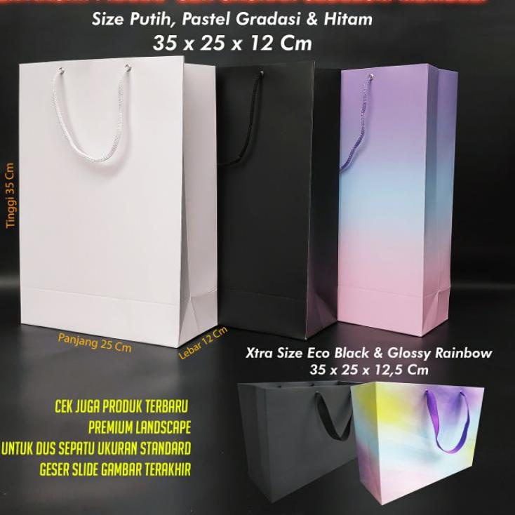

Murah Banget NJARH Paper Bag Polos Hitam atau Putih Premium 35 x 25 x 10 Cm 69 Ready