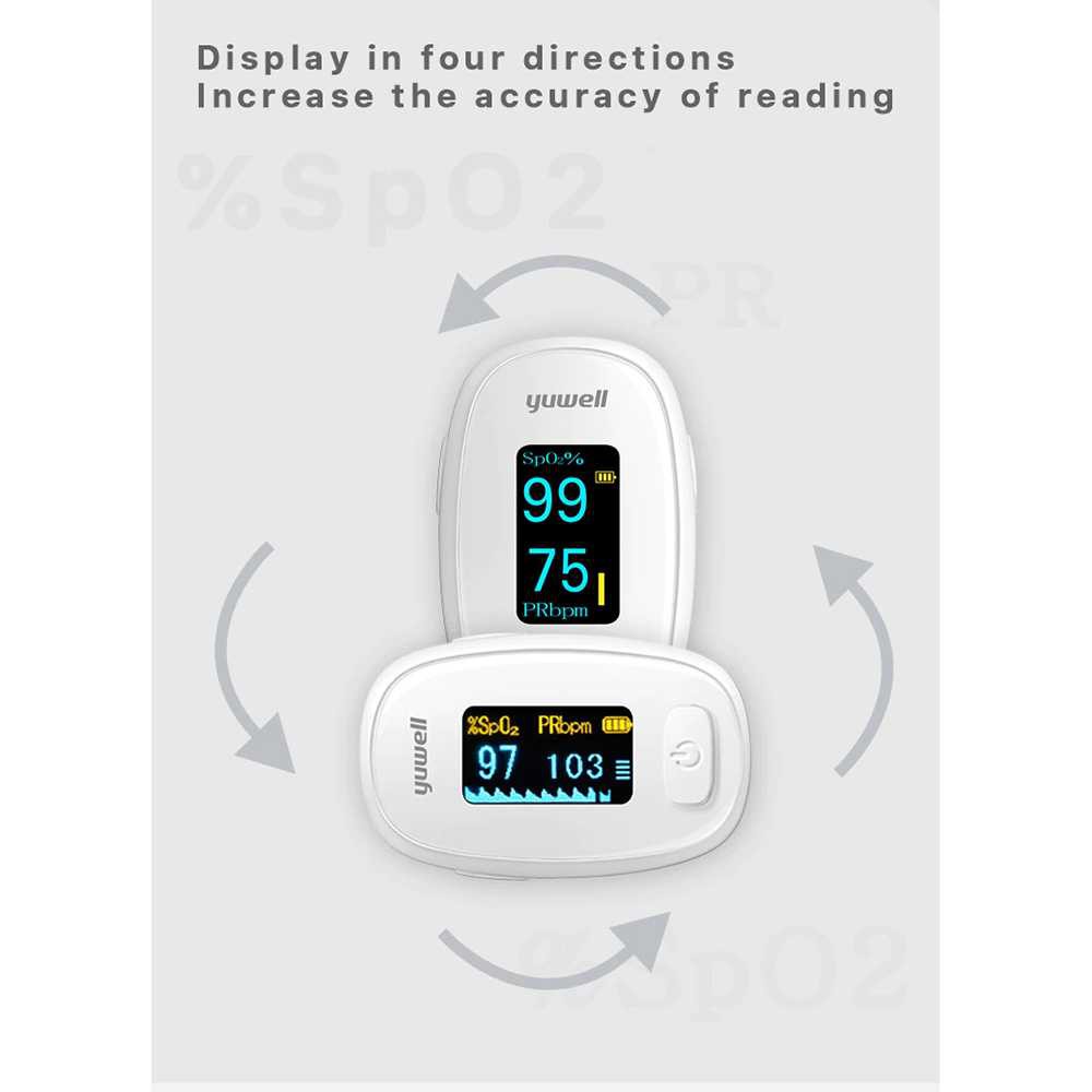 Alat Pengukur Detak Jantung Yuwell High Speed Sensor Oksigen Pulse Oximeter - 2SHR07WH