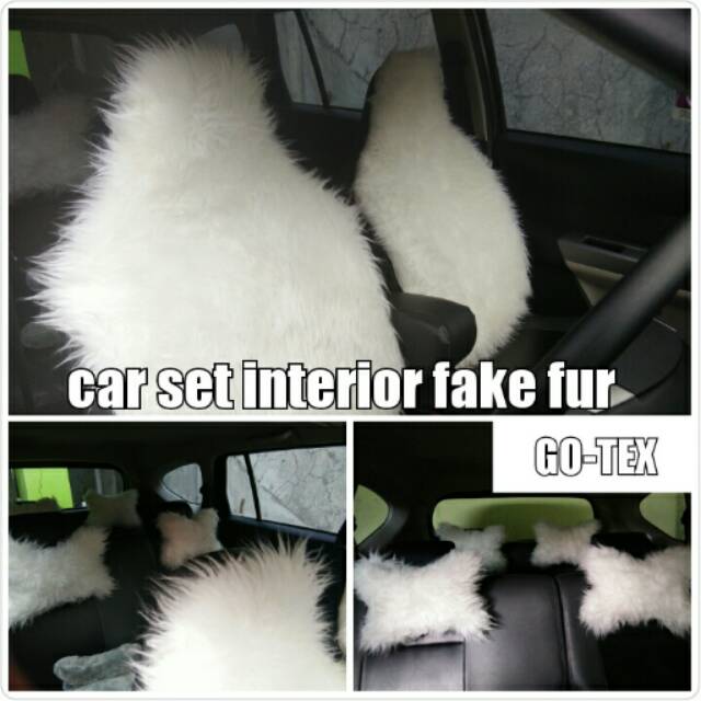 Aksesoris / dekorasi Carset interior bulu putih korea untuk sigra, calya, datsun, agya, ayla dll.